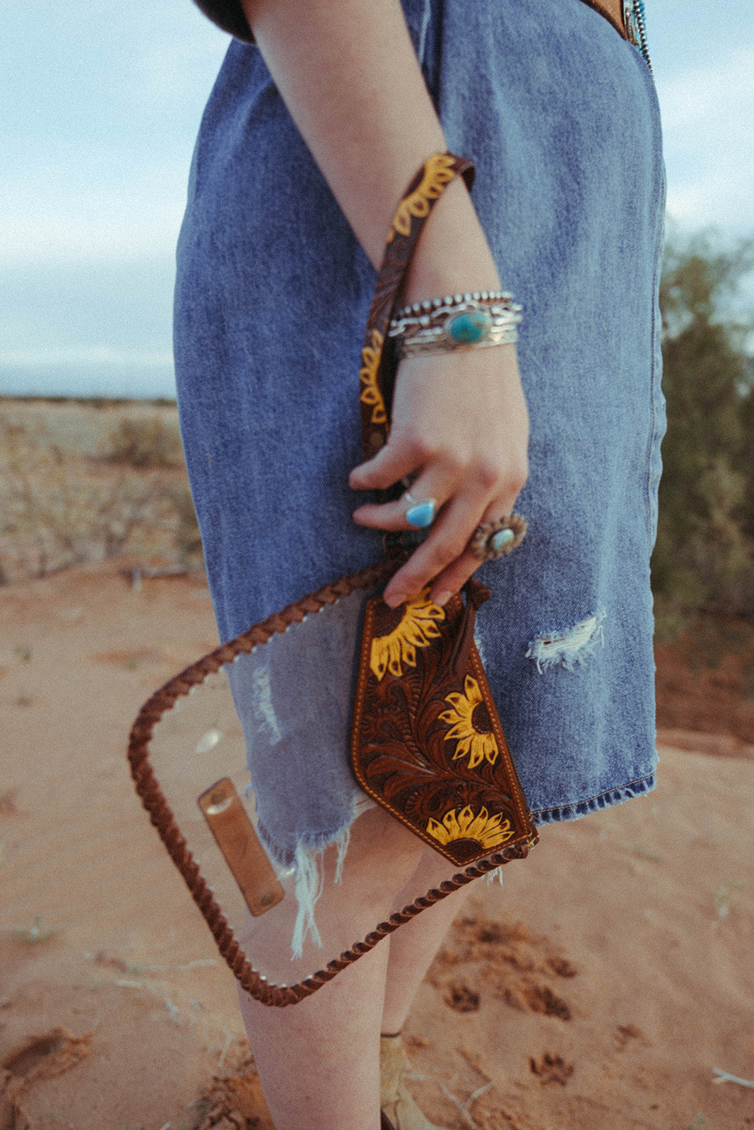 The Sunflower Fields Clear Bag, a Haute Southern Hyde by Beth Marie Exclusive Handbag Haute Southern Hyde