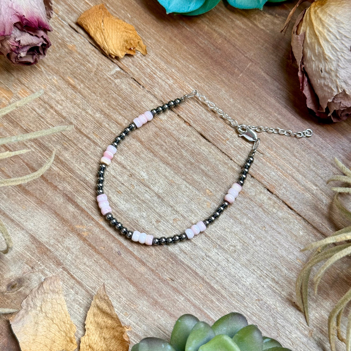 Pink Conch & Sterling Silver Bracelet – 6 1/4" – 3mm The Bijoux FAB Jewelry