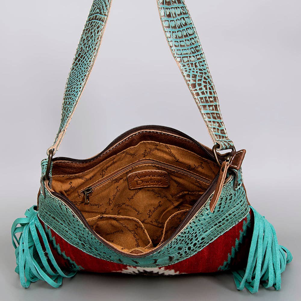 ADBG991 Hobo Crocodile Embossed Genuine Western Leather Bag LS Western