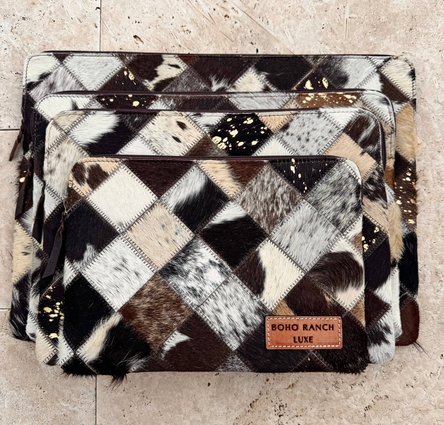 BOHO LUXE LAPTOP tech sleeve computer bag hairon cowhide Boho Ranch Shop