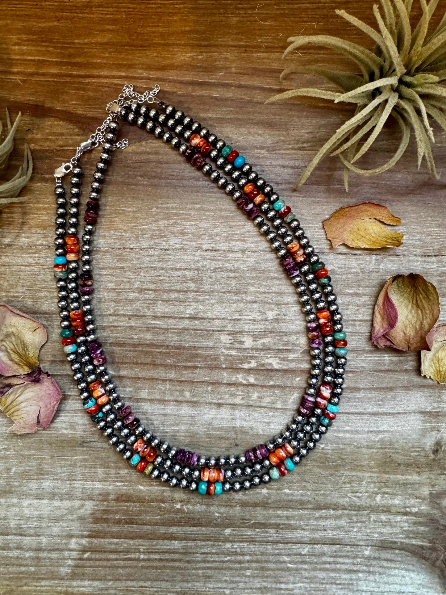 18-Inch Sterling Silver Pearl Necklace with Spiny Oyster (5mm) The Bijoux FAB Jewelry