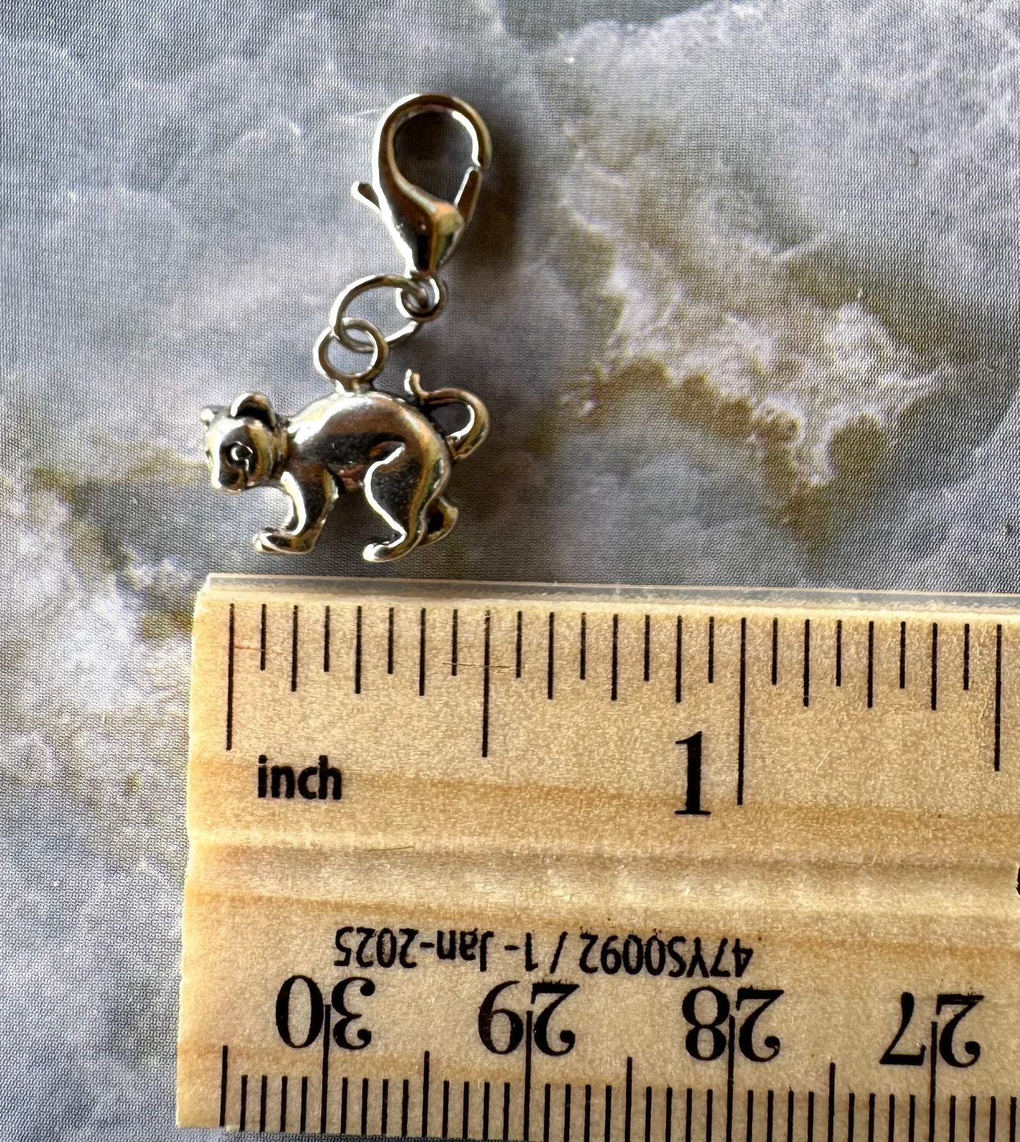 Handcrafted Sterling Silver Cat Charm Nizhoni Traders LLC