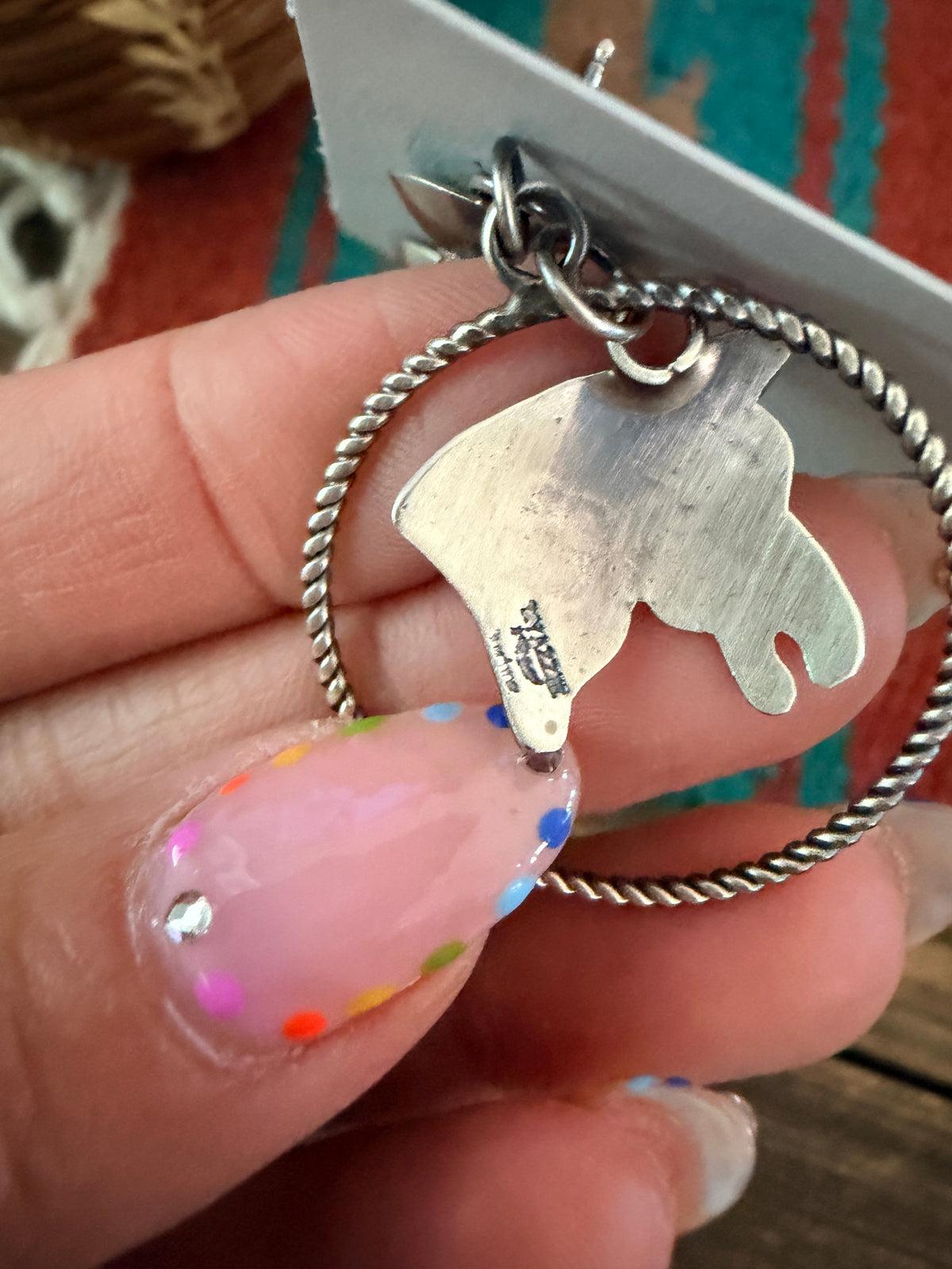 Handcrafted Sterling Silver & Turquoise Horse Dangle Earrings by Tim Yazzie Nizhoni Traders LLC