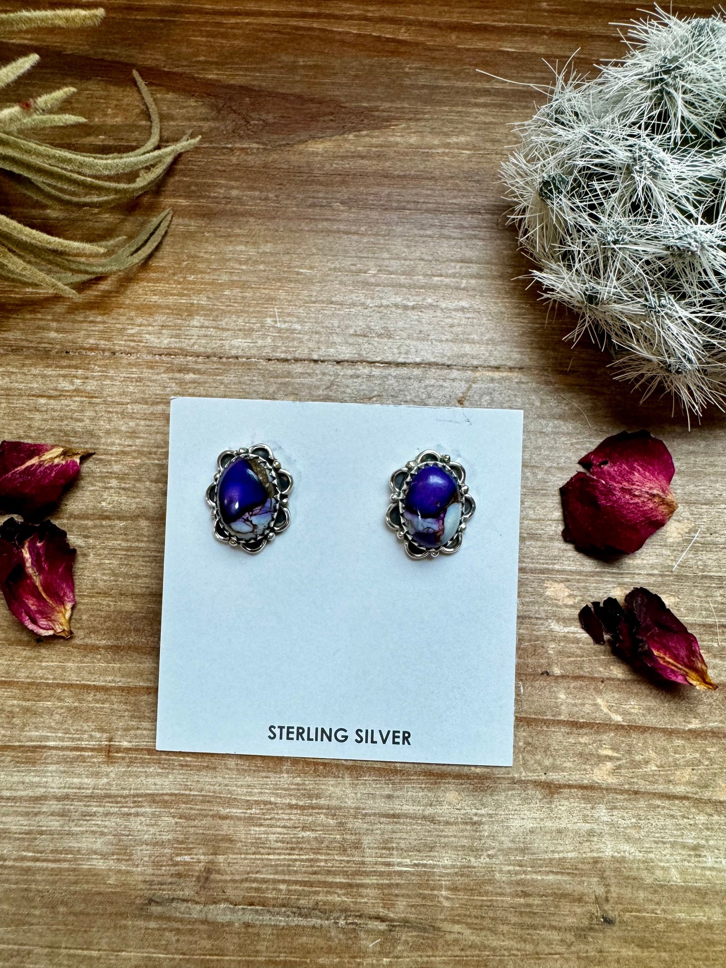 Stud earrings violet rose The Bijoux FAB Jewelry
