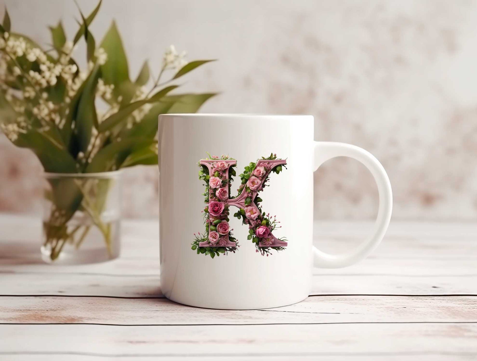 Alpha Letter Bed of Roses Coffee Mug 15oz Coffee Mug CedarHill Country Market