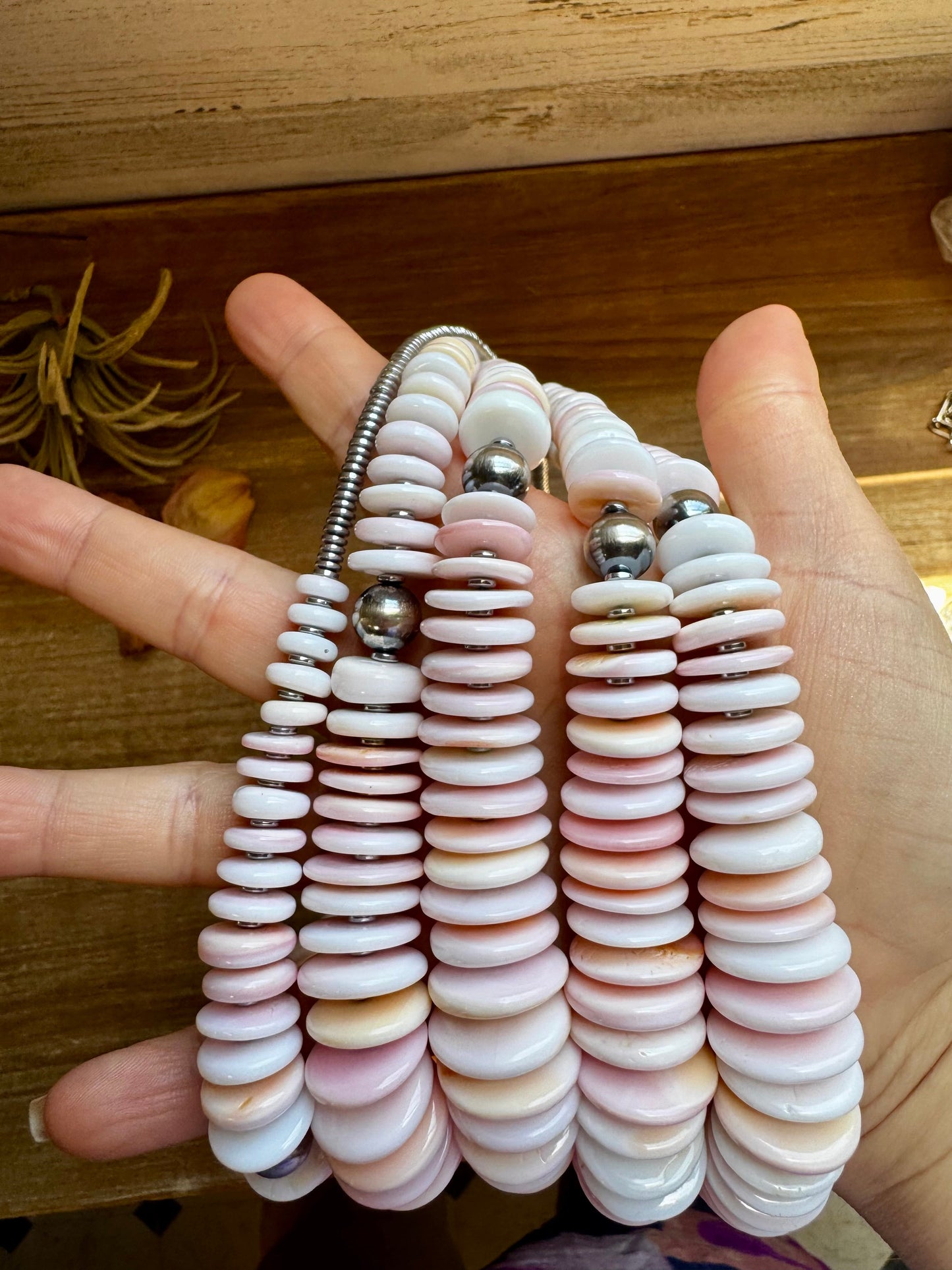 23" Pink Conch Graduated Necklace The Bijoux FAB Jewelry
