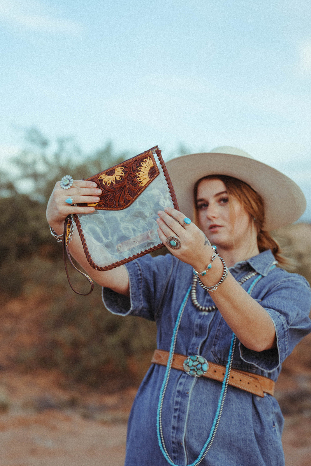 The Sunflower Fields Clear Bag, a Haute Southern Hyde by Beth Marie Exclusive Handbag Haute Southern Hyde
