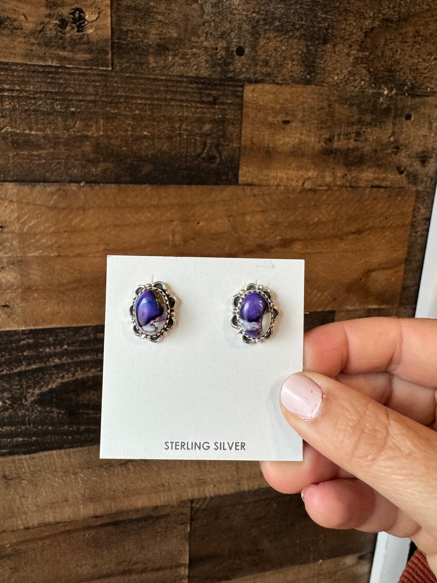 Stud earrings violet rose The Bijoux FAB Jewelry