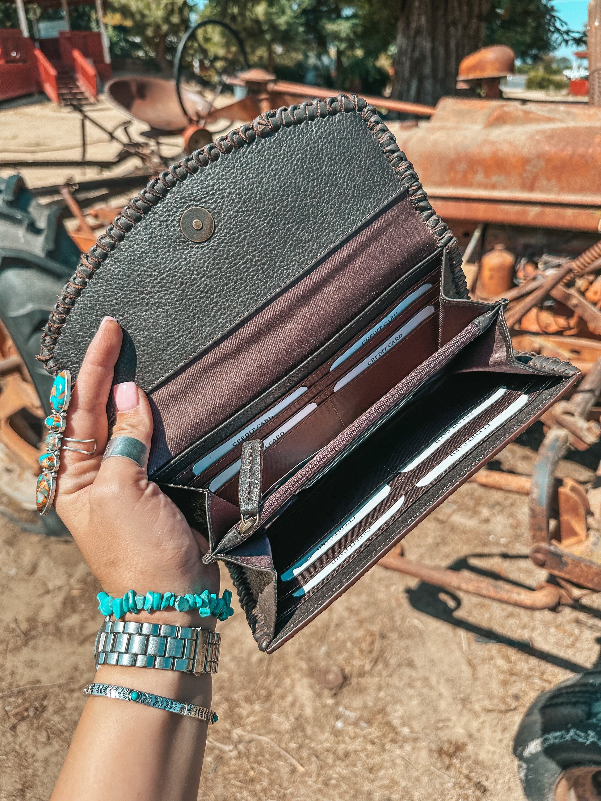 The Elva (Brown  Leather) Wallet a Haute Southern Hyde by Beth Marie Exclusive Haute Southern Hyde