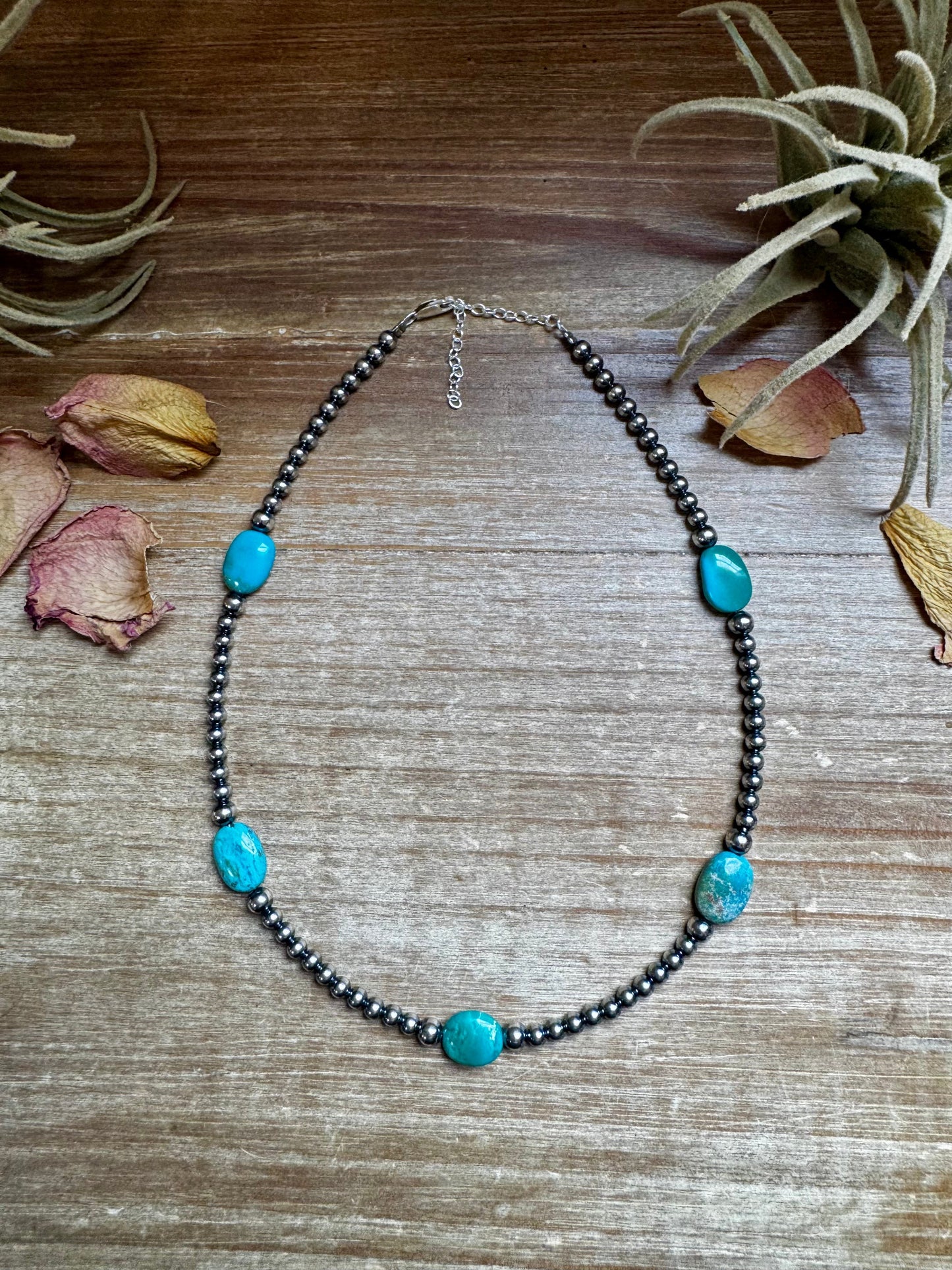15-Inch Turquoise Necklace with 4mm & 5mm Beads The Bijoux FAB Jewelry