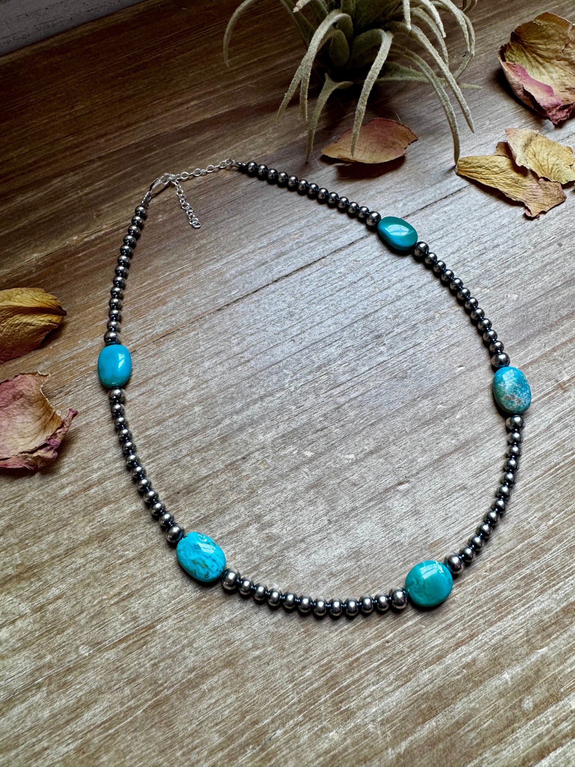 15-Inch Turquoise Necklace with 4mm & 5mm Beads The Bijoux FAB Jewelry