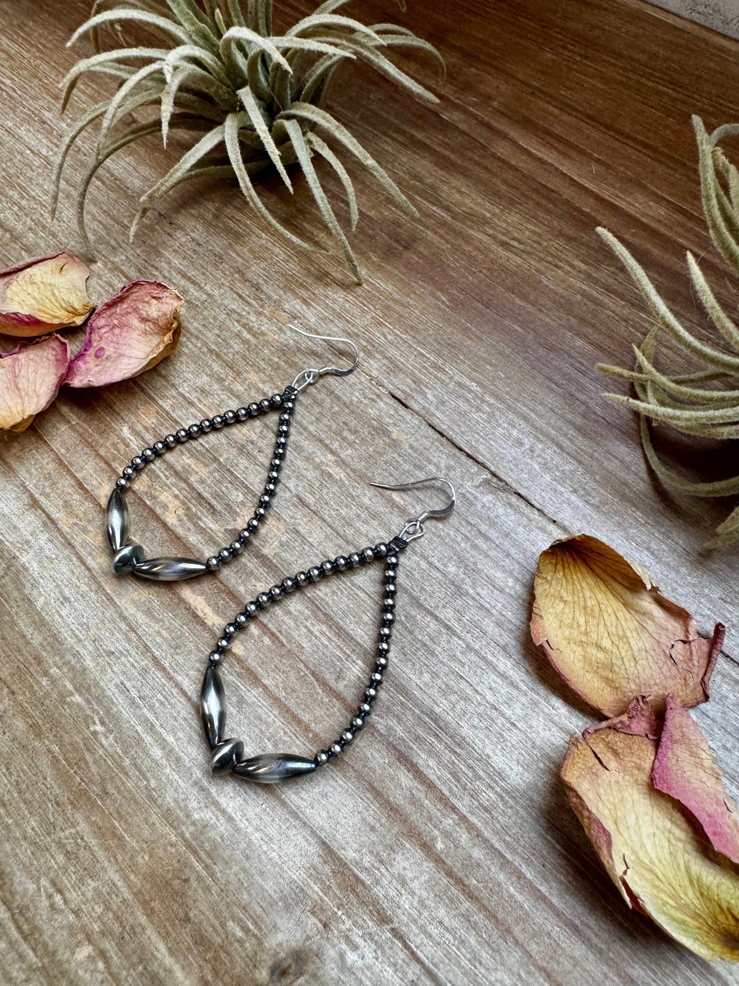 Sterling Silver Pearl & Torpedo Teardrop Earrings The Bijoux FAB Jewelry