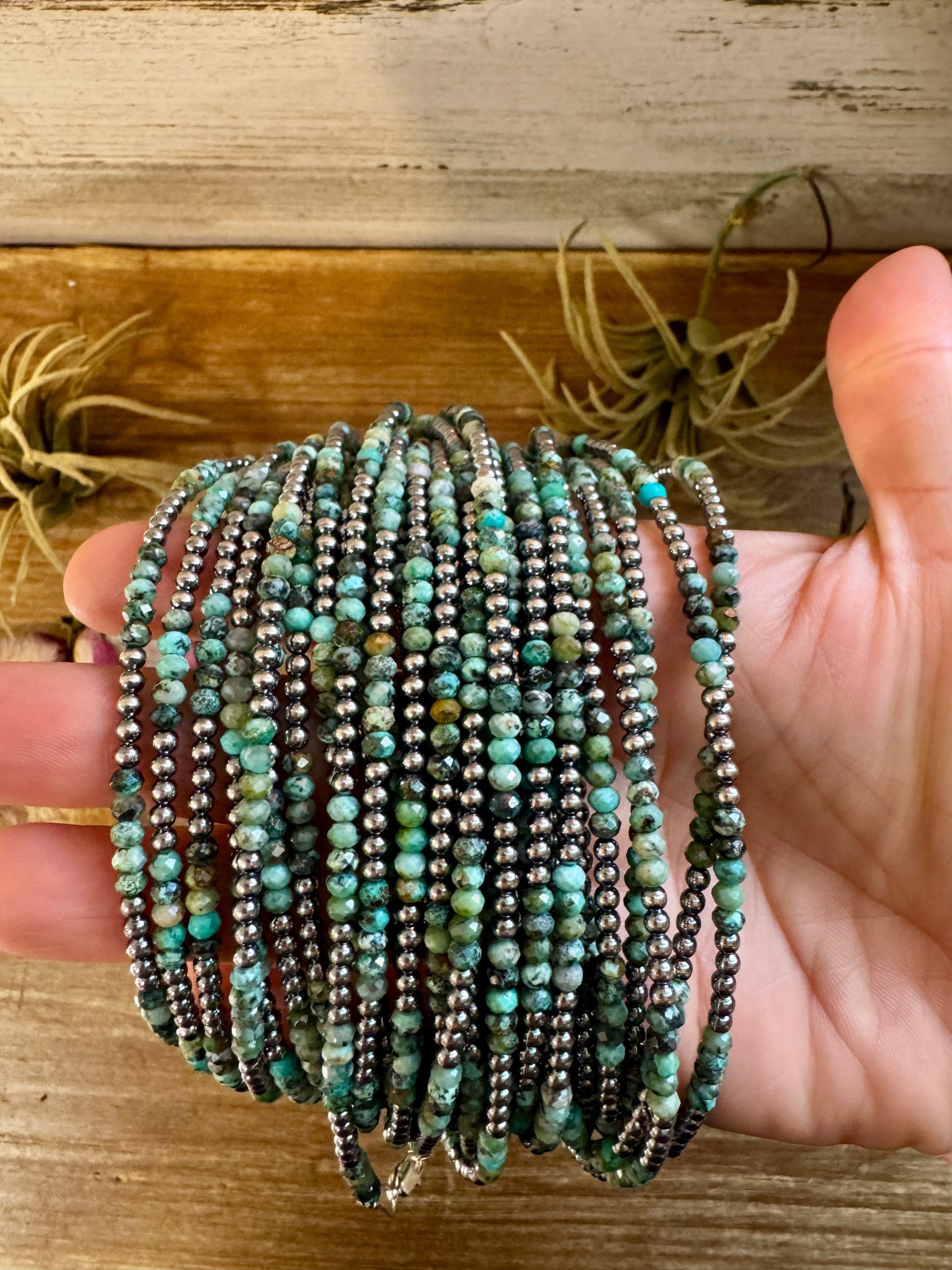 African Turquoise & Sterling Silver Pearl Choker – 3mm The Bijoux FAB Jewelry