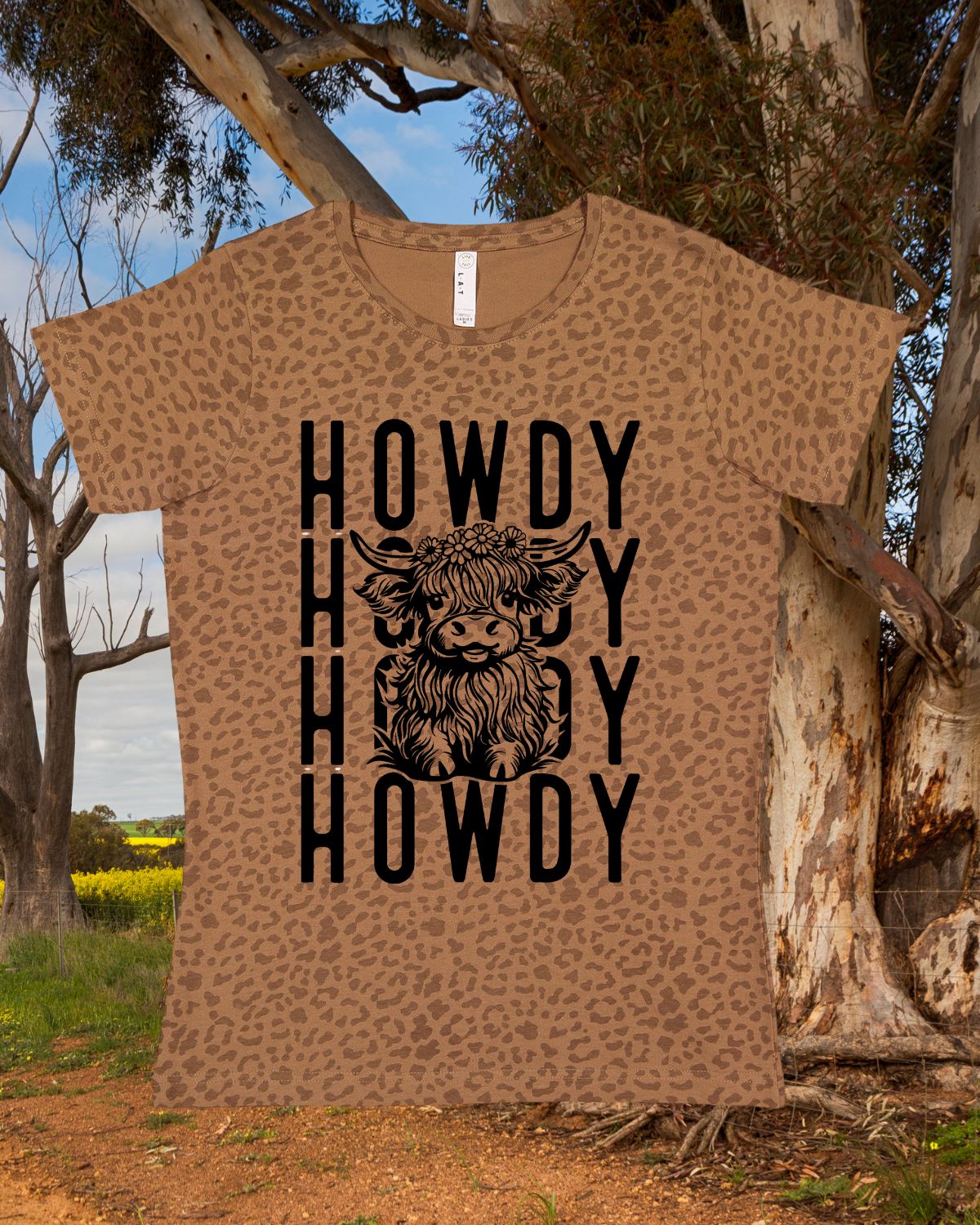 Leopard Howdy Graphic T-shirt CedarHill Country Market