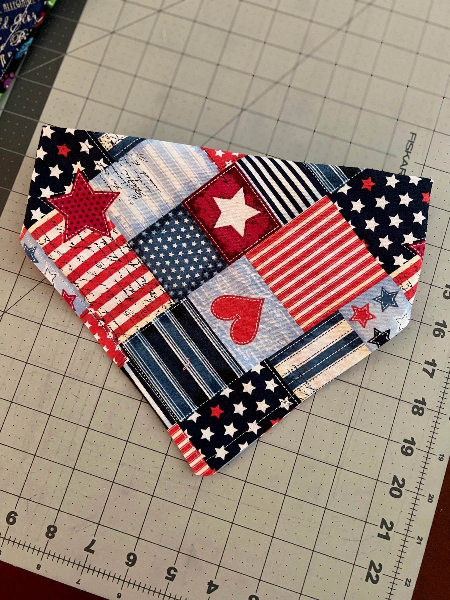 Fourth of July Handmade Pet Cloth Collars - Multi  N. 501 CedarHill Country Market