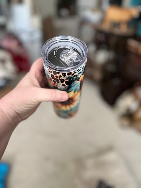 Leopard and Sunflower 20oz Tumbler Cedar Hill Country Market