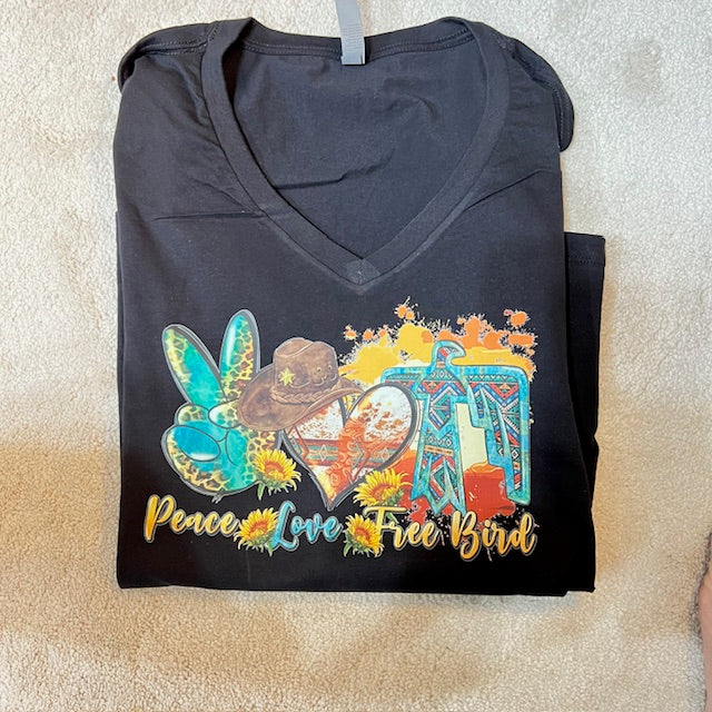 Peace, Love and Freebird Short Sleeve Graphic T-Shirt CedarHill Country Market