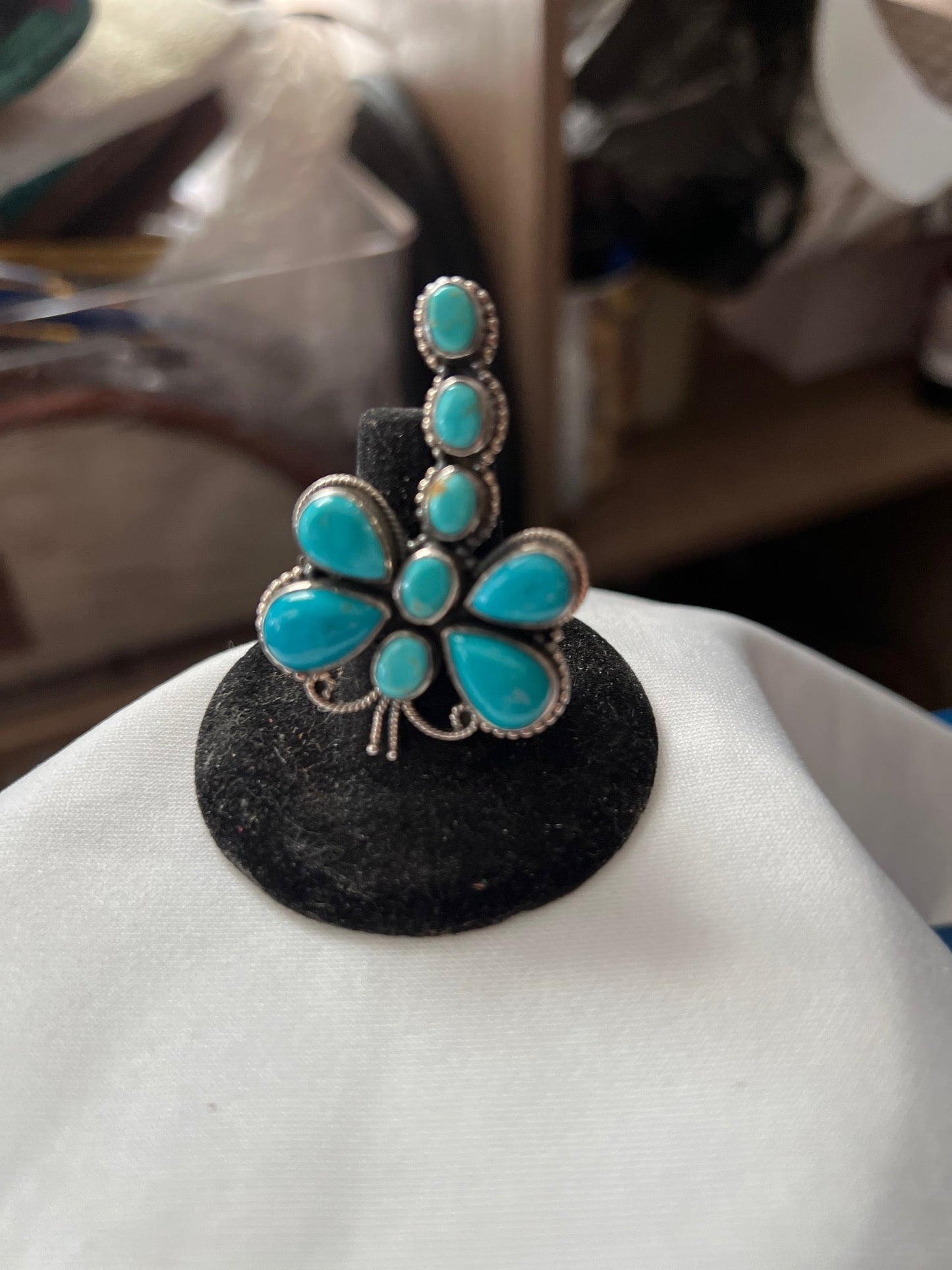 Genuine Kingman Turquoise Scorpion Ring - Size 6.5 No. 604 Cedar Hill Country Market