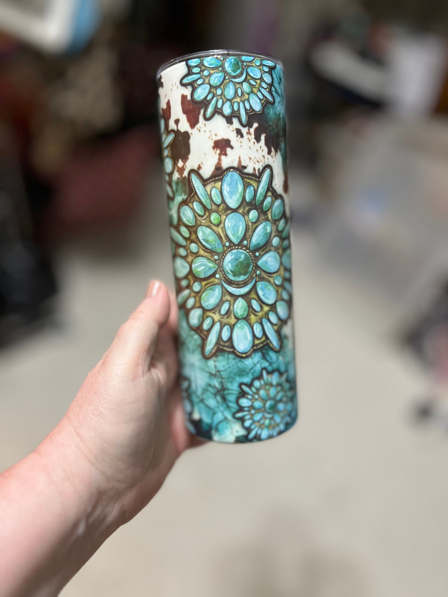 Turquoise Concho Jewel Tumbler 20 oz No. 112 Cedar Hill Country Market