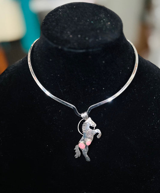 Wild Horse Pink Conch Sterling Silver Pendant No 708 Cedar Hill Country Market