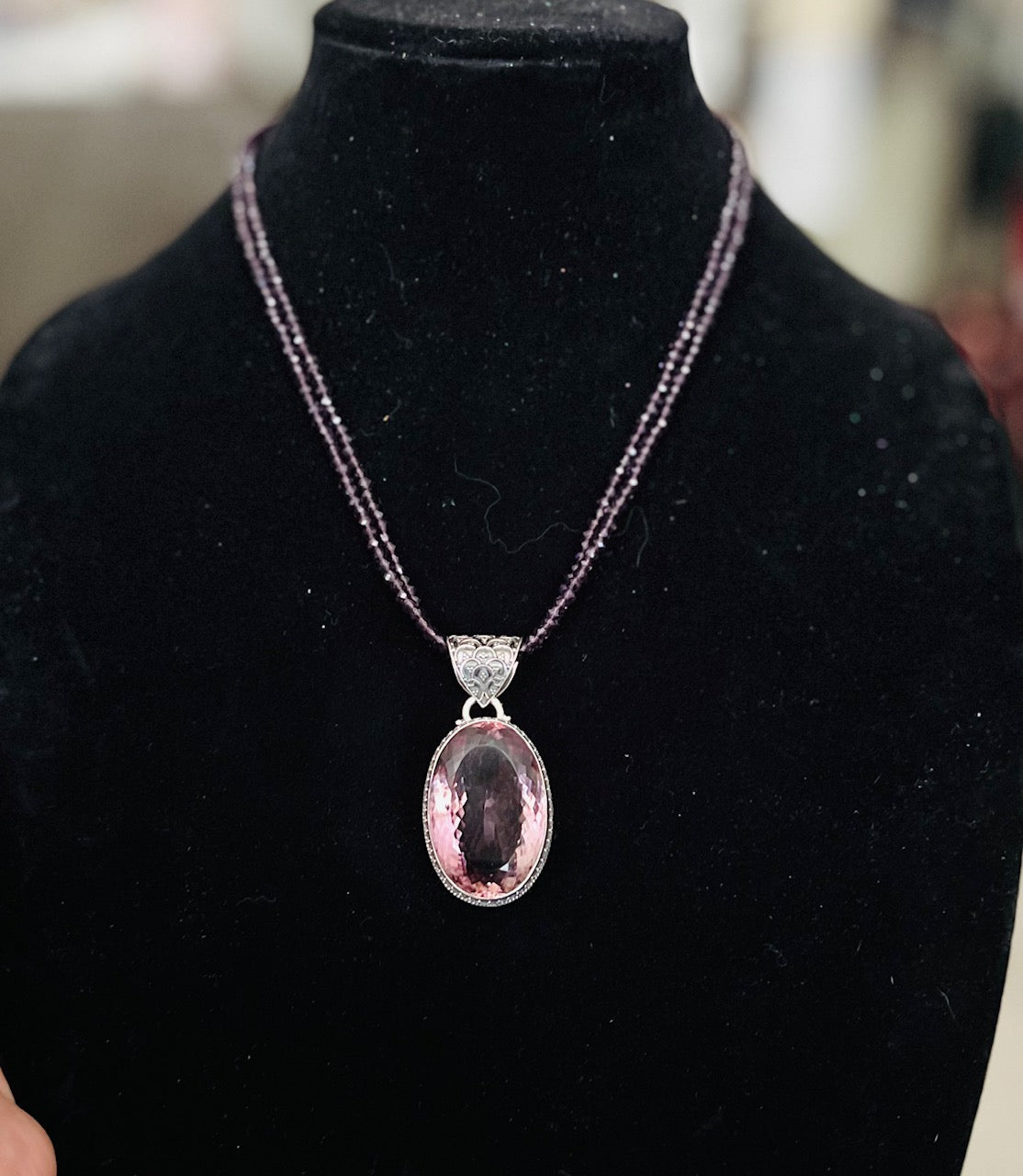 Kunzite Statement Beaded Necklace No 706 Cedar Hill Country Market