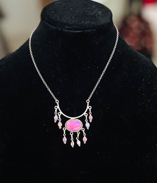 Fire Opal Chandelier Pendant Necklace No. 712 Cedar Hill Country Market