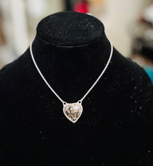 Genuine Turritella Agate Sterling Silver Necklace No. 708 Cedar Hill Country Market
