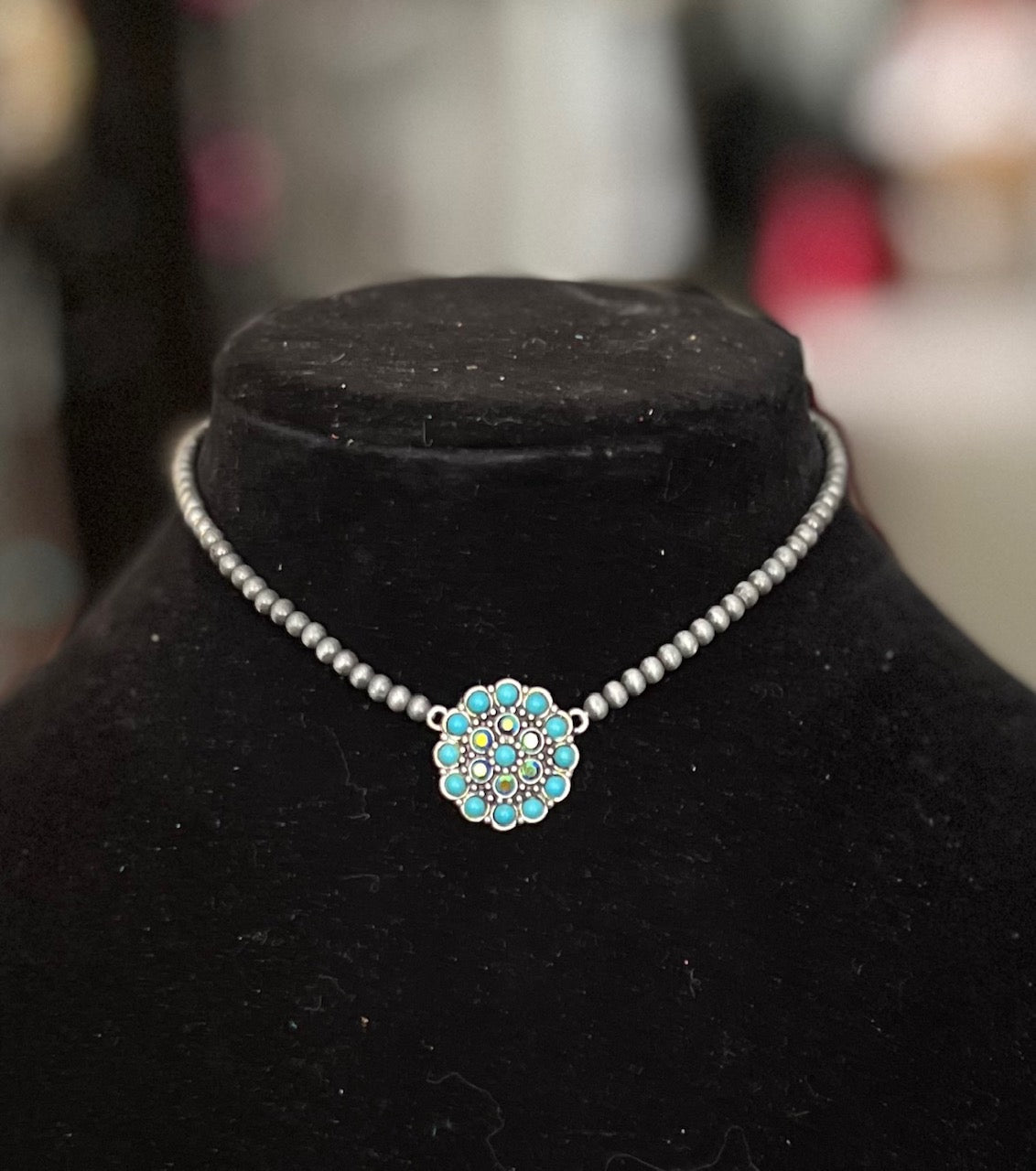 Inspired Navajo Pearl Concho Choker No 439 Cedar Hill Country Market