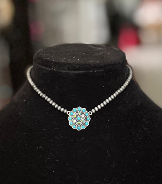 Inspired Navajo Pearl Concho Choker No 439 Cedar Hill Country Market