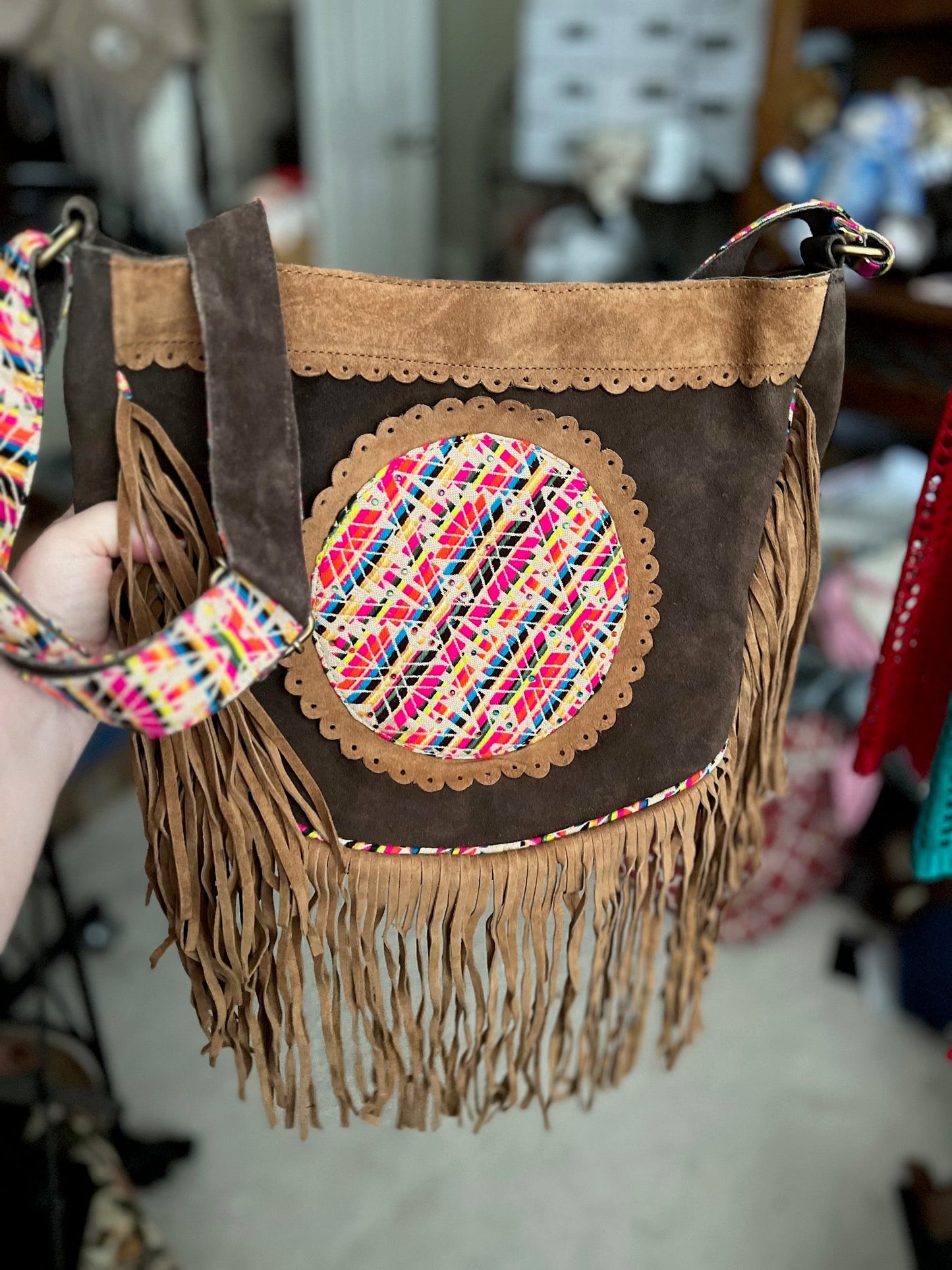 Hippie Chick Brown Suede Fringe Handbag Cedar Hill Country Market