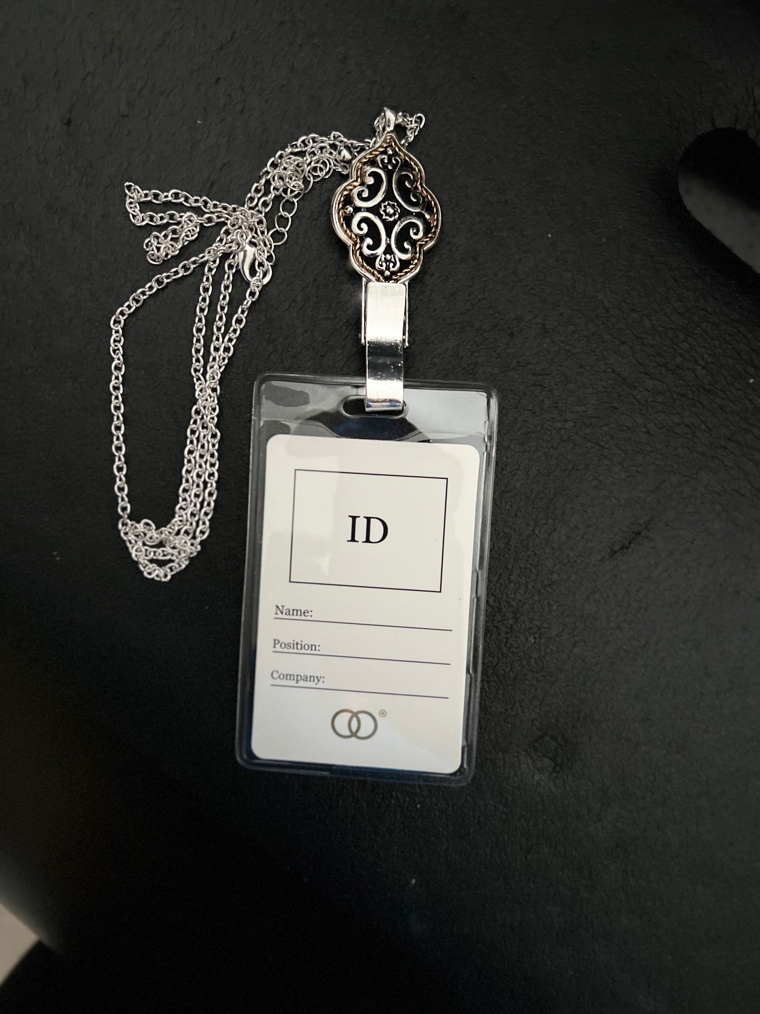 Ornamental Design Chain Id Card Badge Holder CedarHill Country Market