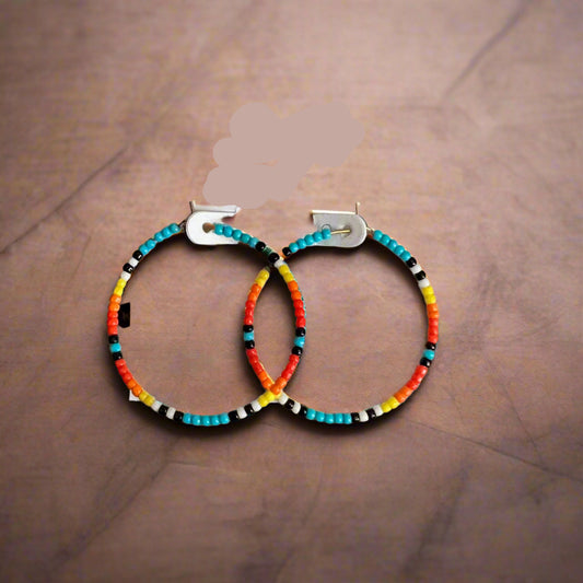 Native Inspired Seed Bead Hoops Cedar Hill Country Market