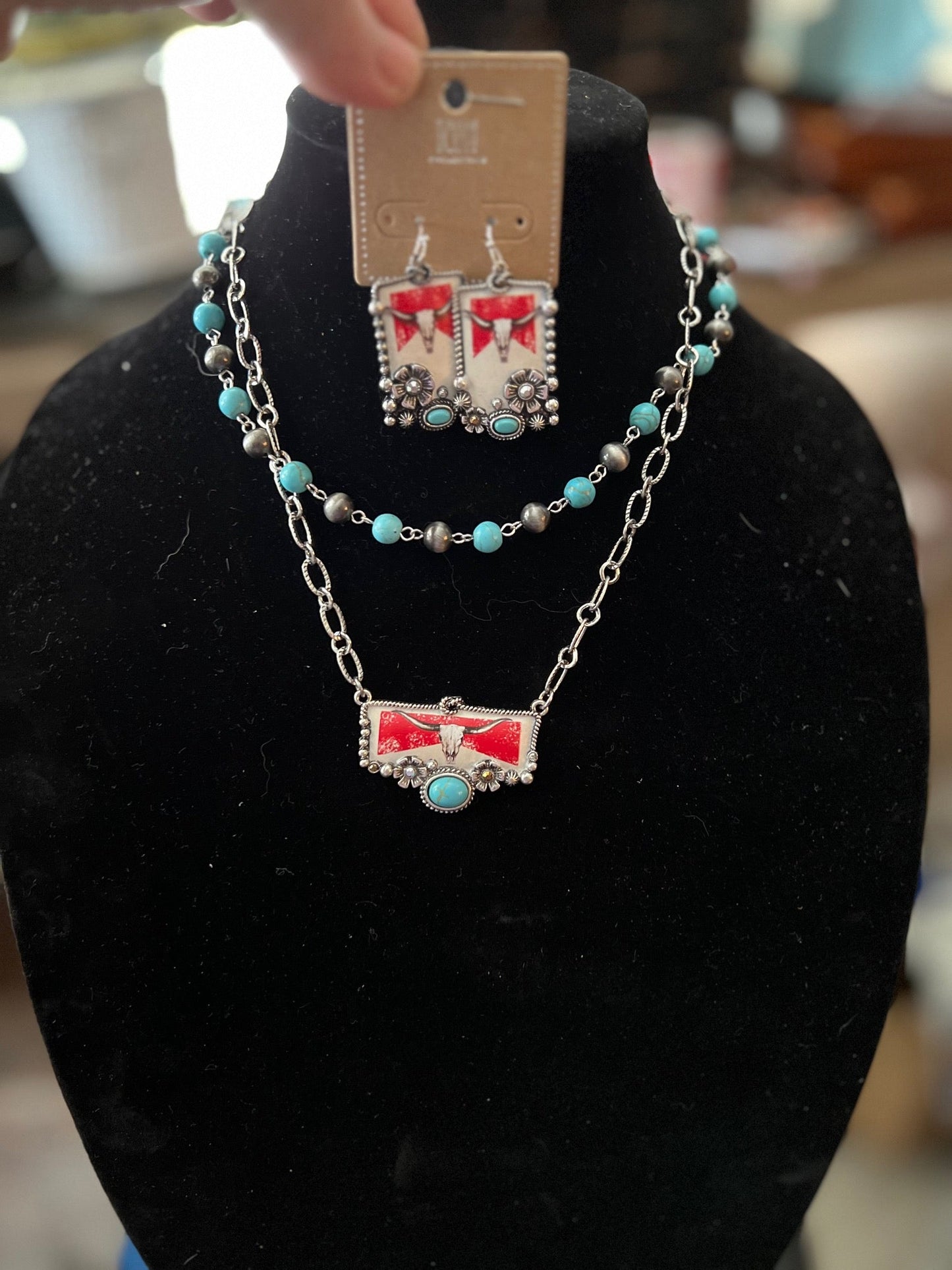Marlboro Inspired Rodeo Turquoise Necklace Set Cedar Hill Country Market
