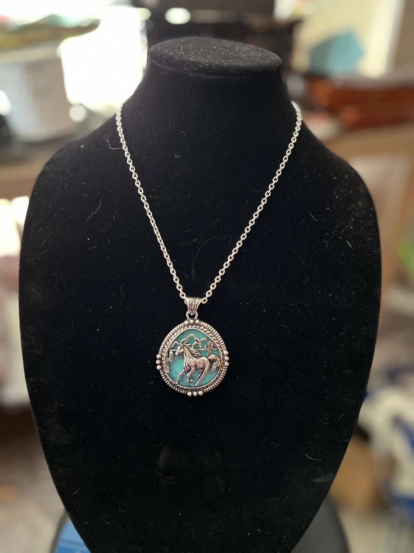 Fashion Turquoise Horse Pendant Necklace Cedar Hill Country Market