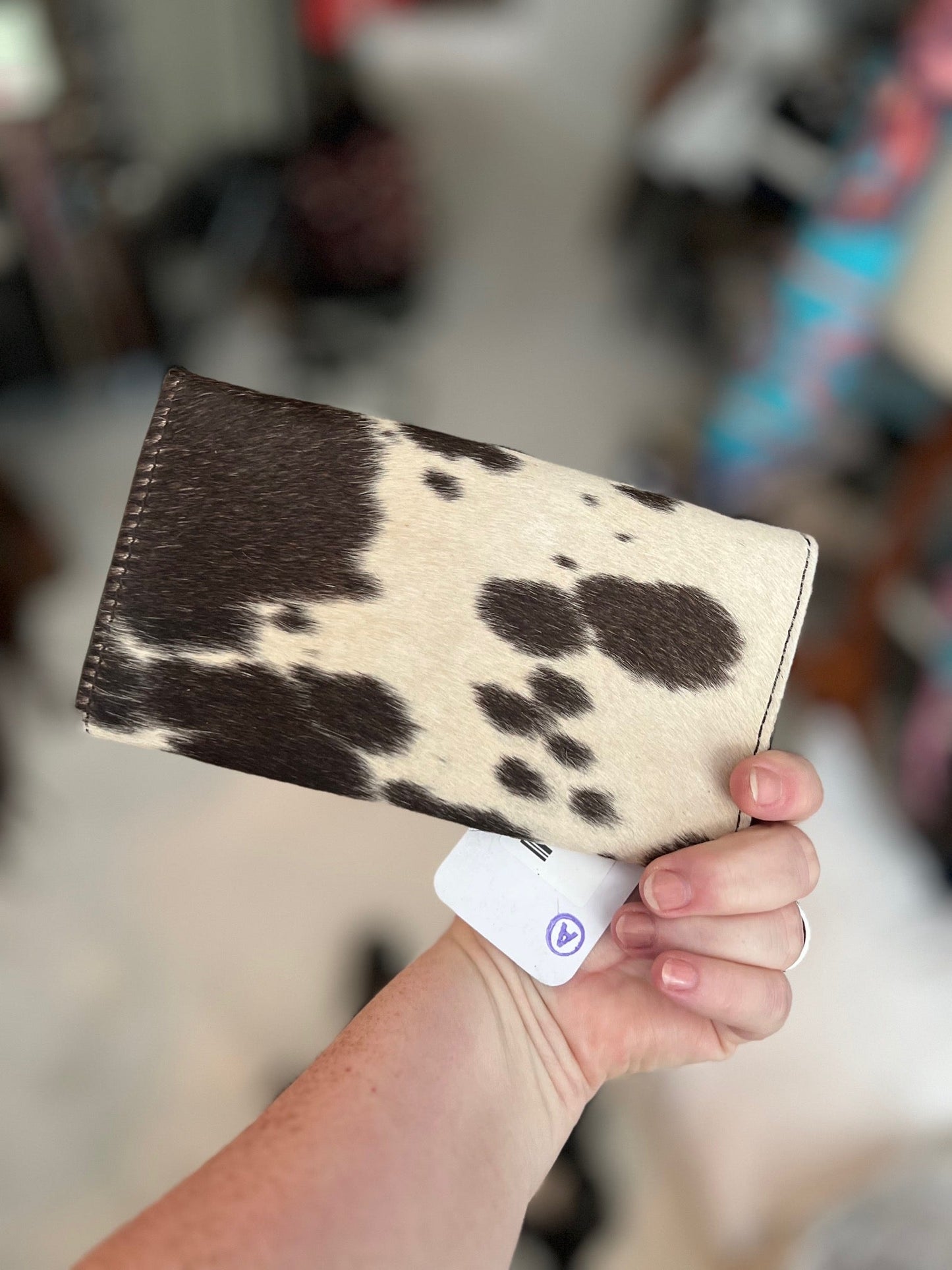 American Darling Turquoise Concho Cowhide Full size Wallet Cedar Hill Country Market