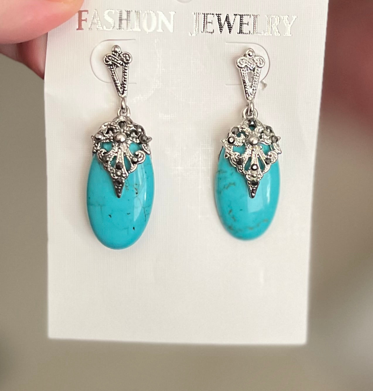 Fashion Turquoise Stone Earrings Cedar Hill Country Market