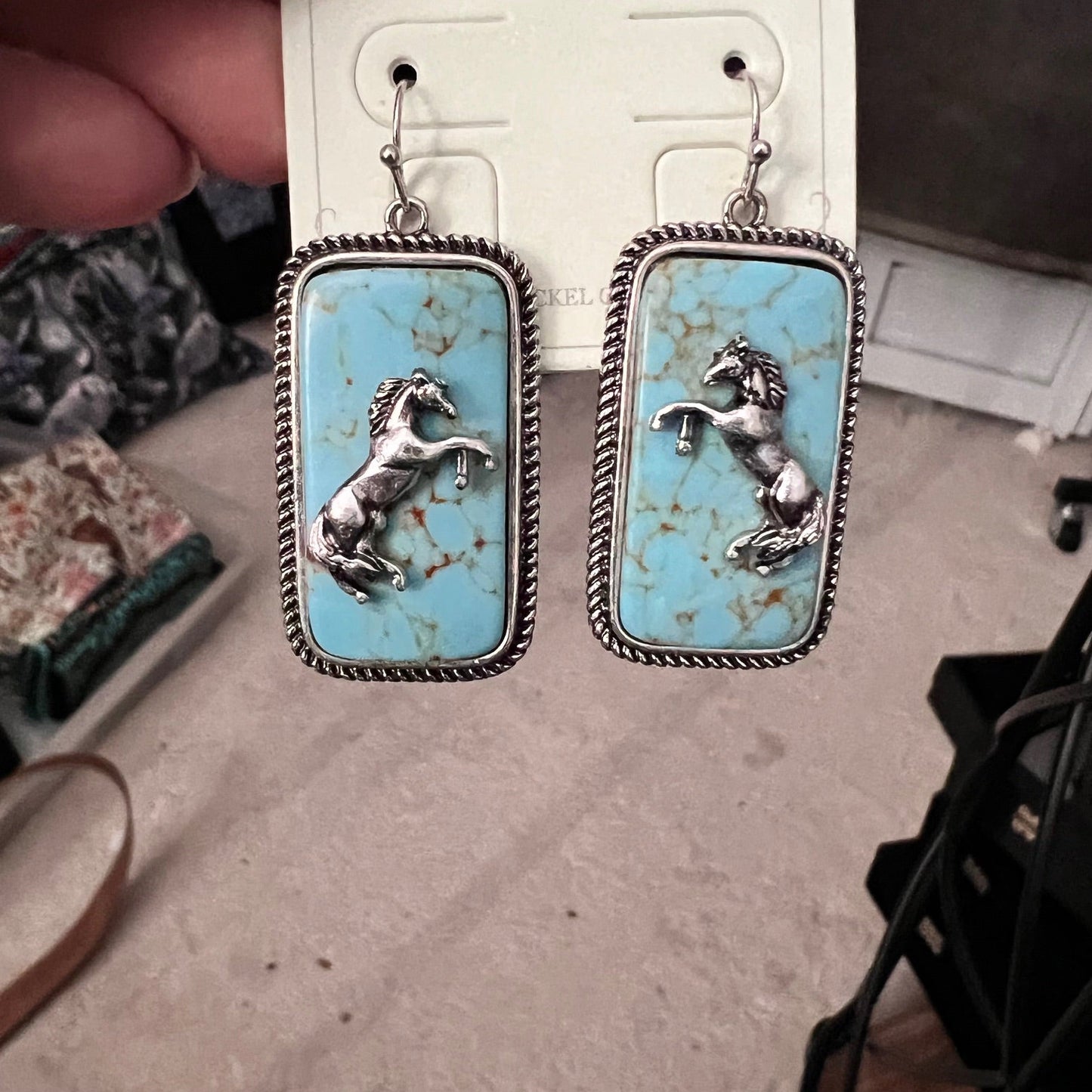 Fashion Turquoise Stallion Earring Dangles Cedar Hill Country Market