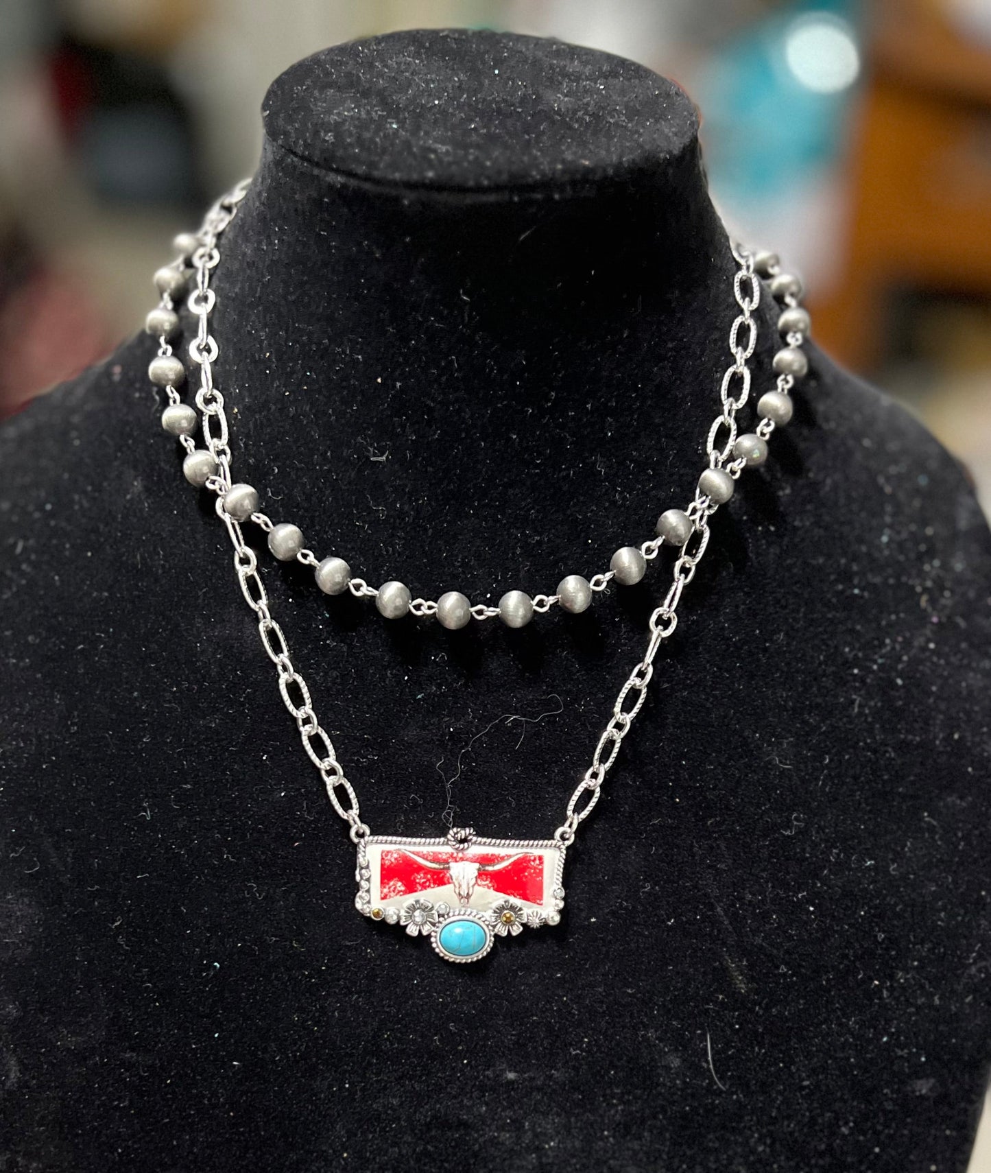 Marlboro Inspired Rodeo Turquoise Necklace Set Cedar Hill Country Market
