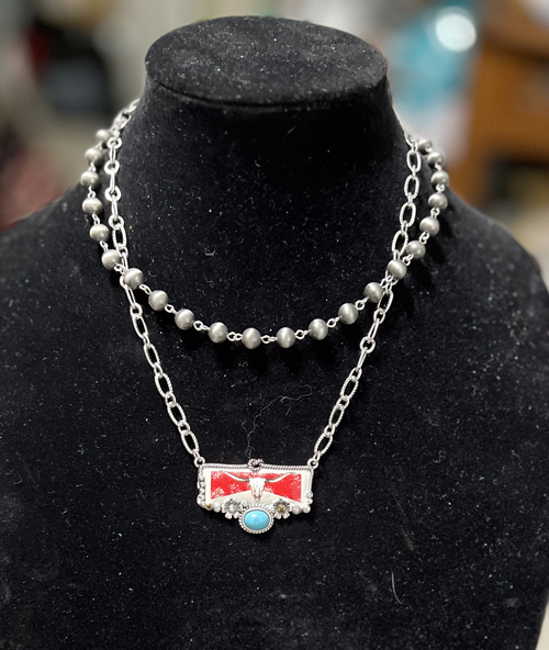 Marlboro Inspired Rodeo Turquoise Necklace Set Cedar Hill Country Market