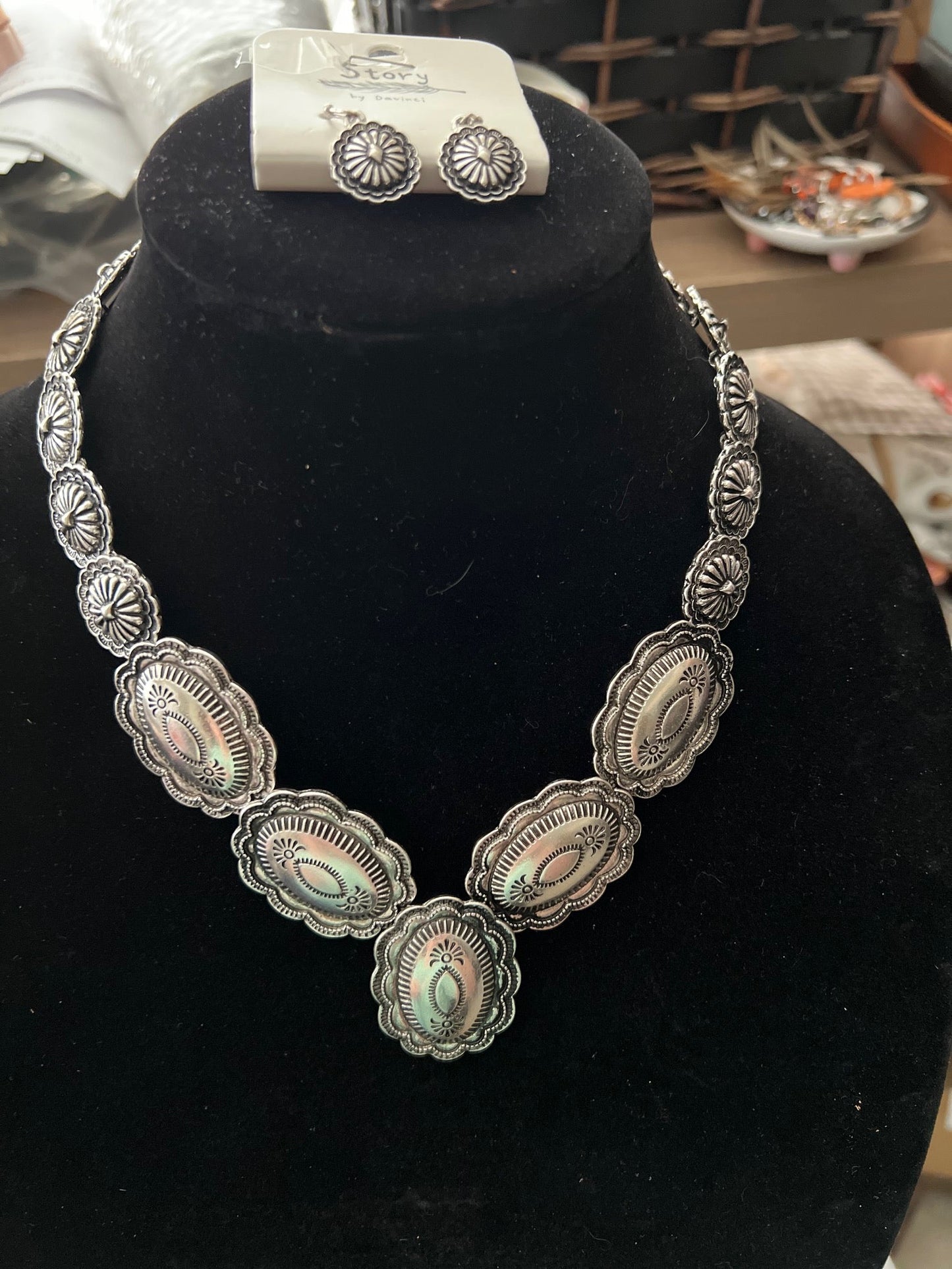 Fashion Silver Concho Necklace Set CedarHill Country Market