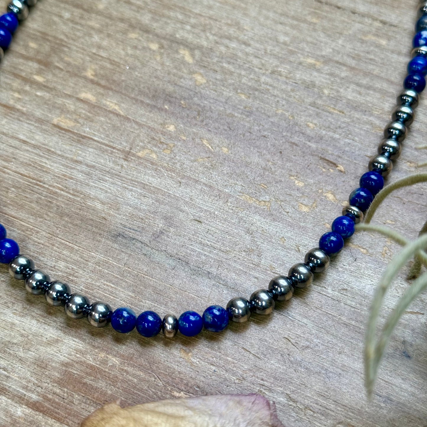 Lapis & Sterling Silver Saucer Necklace – 16” + Extender – 6 mm Lapis The Bijoux FAB Jewelry