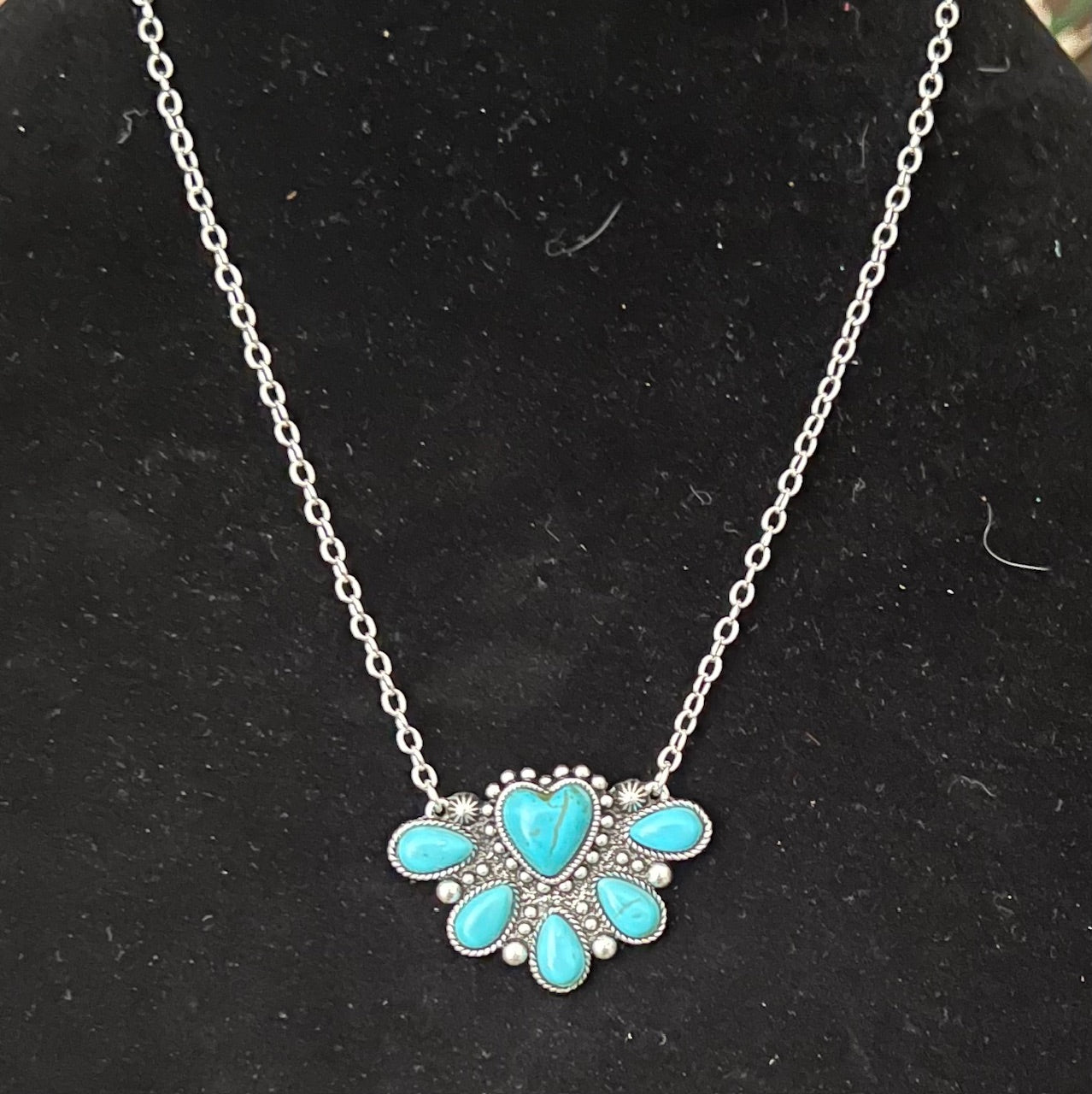 Fashion Turquoise Heart Pendant Necklace Cedar Hill Country Market