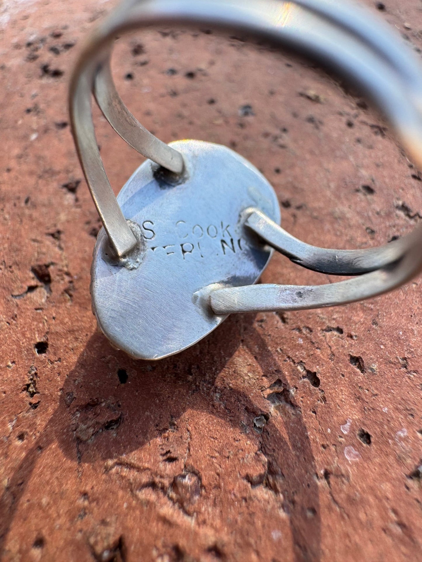 Handcrafted Teardrop Golden Hills Turquoise & Sterling Silver Ring Nizhoni Traders LLC