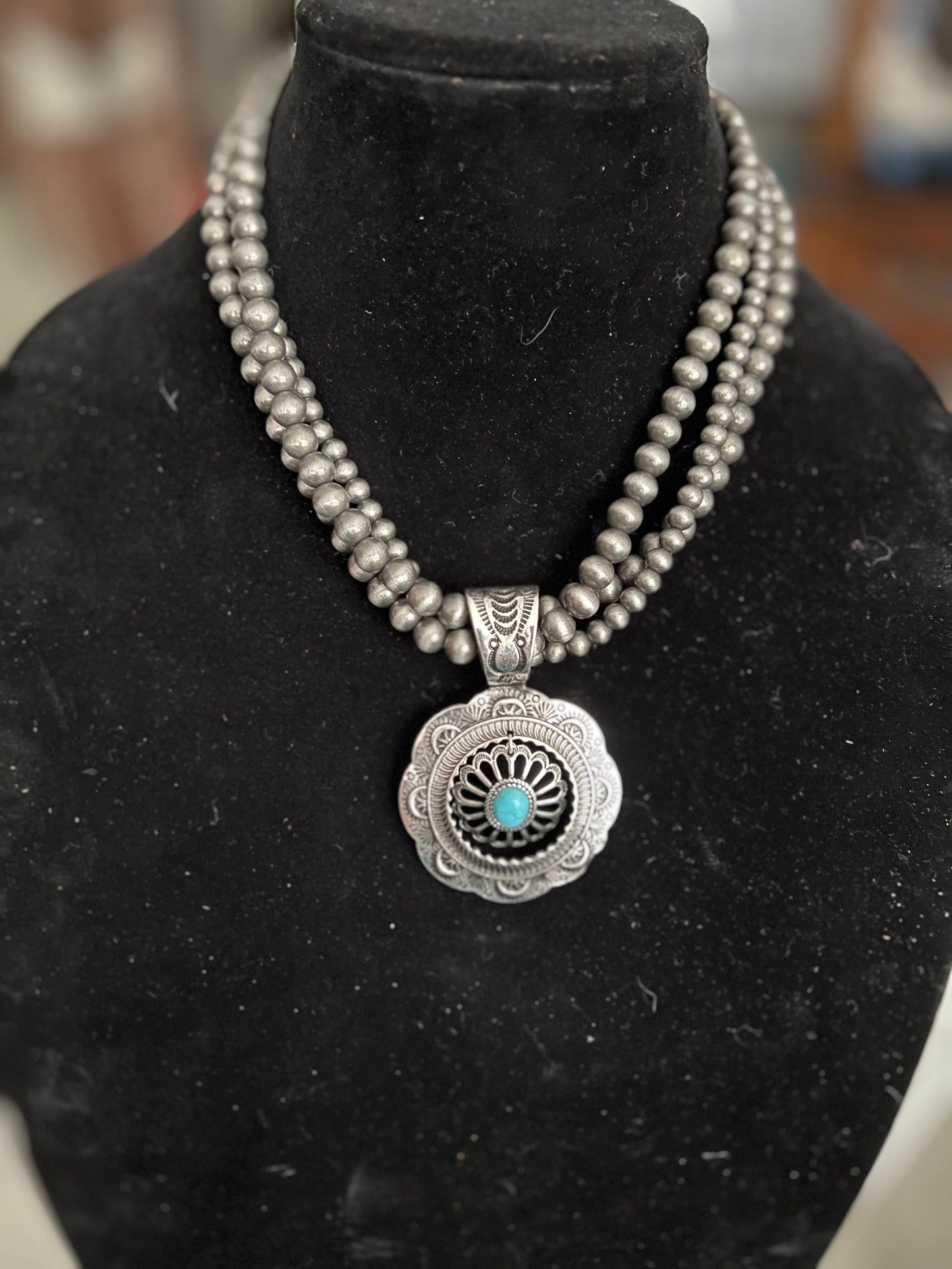 Concho Three Strand Fashion Necklace Cedar Hill Country Market
