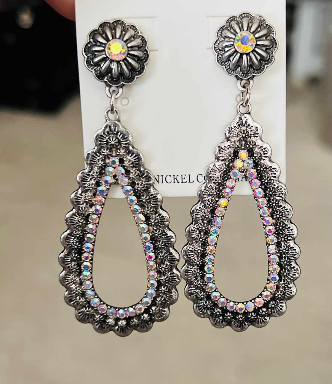AB Pushback Silver Hoop Earrings Cedar Hill Country Market