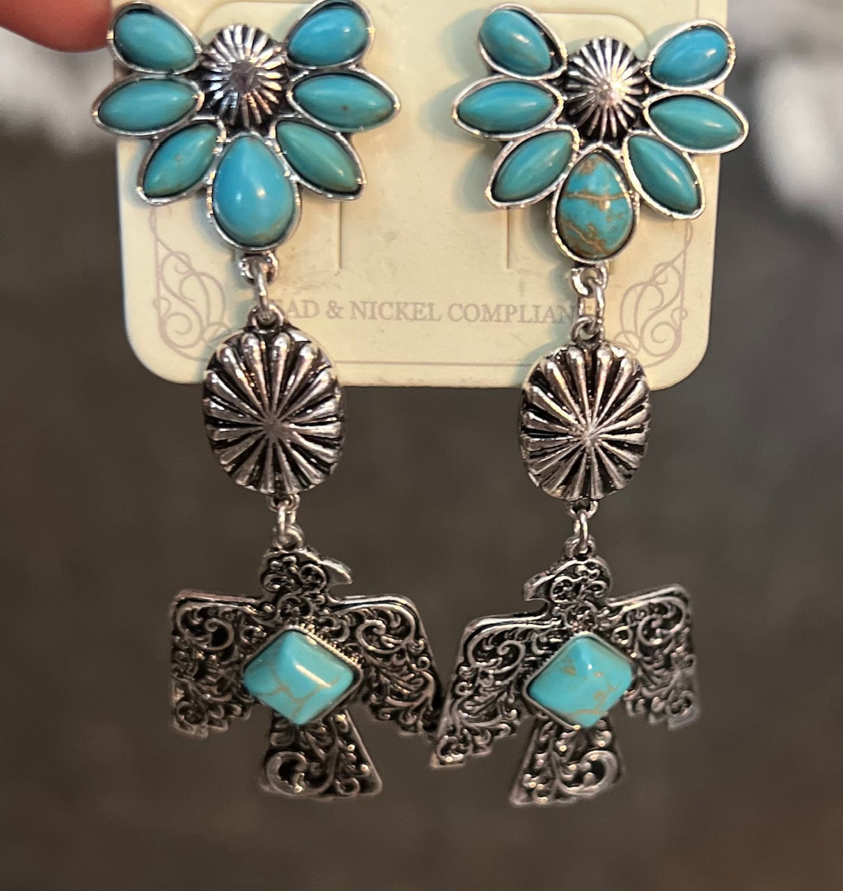 Thunderbird Floral Pink Earrings 1007 CedarHill Country Market