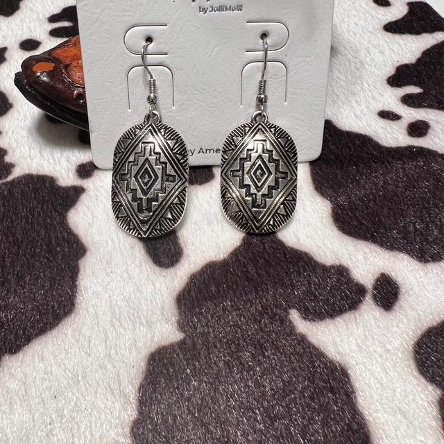 Aztec Fashion Silver Earrings Cedar Hill Country Market