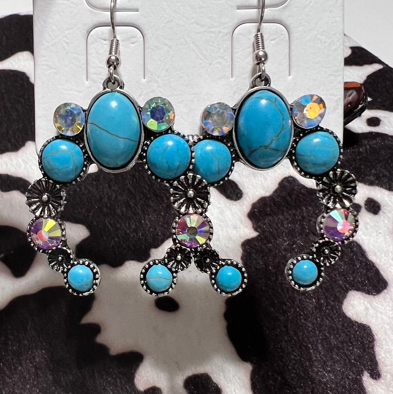Fashion Turquoise and AB Stone Naja Earrings Cedar Hill Country Market