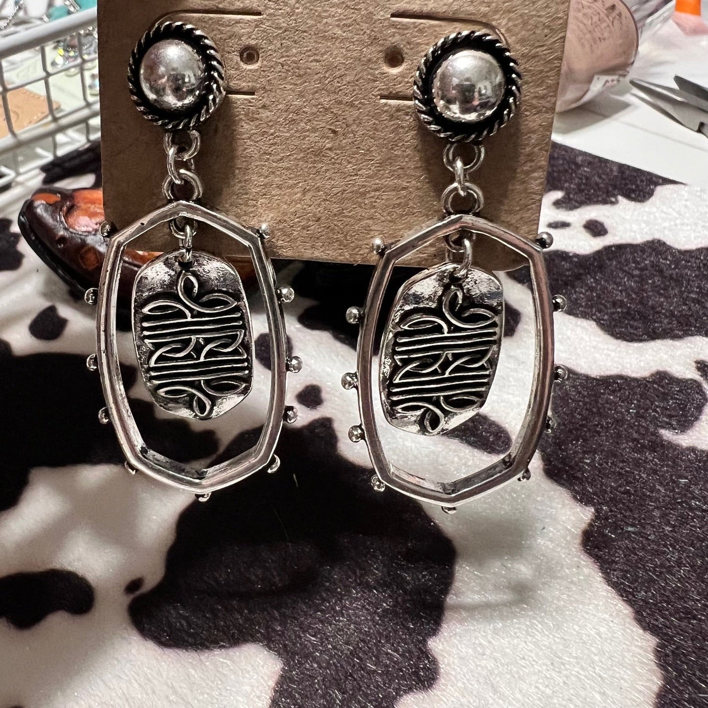 Bootstitch Dangle Post Back Earrings Cedar Hill Country Market