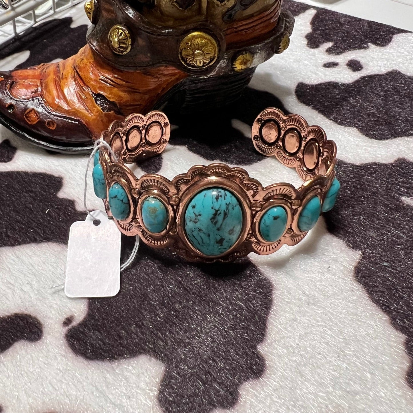 Fashion Copper and Fashion Turquoise Cuff Bracelet Cedar Hill Country Market